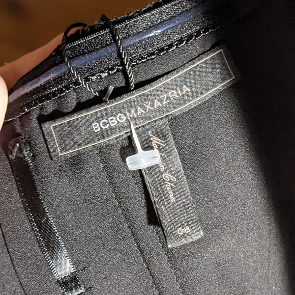 BCBG Formal or Prom Strapless Dress. Black and White with Pink Stripes. Size 8 - Picture 6 of 8